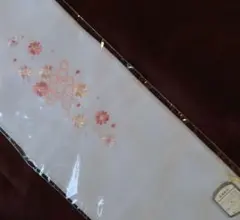 자수 반금 화이트 시오세 신품 미사용 핑크 어린 색 색소매 방문복 소문