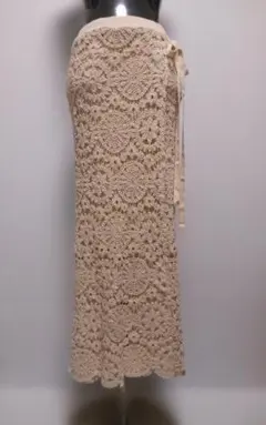 レースタイトスカート アイボリー フラワーモチーフLOWRYSFARM