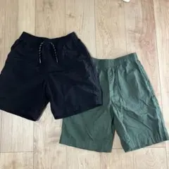 GU ハーフパンツ 黒 緑