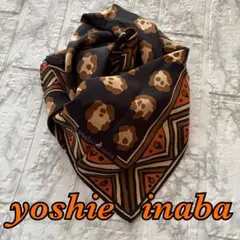 ヨシエイナバ シルク100%スカーフ 新品未使用 80’s ヴィンテージ 美品