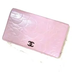 ✨シャネル カメリア 二つ折長財布 ピンク ココマーク12番台