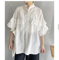 Spick & Span コットンシルクティアードフリルスリーブブラウスのサムネイル