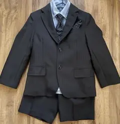 120cm☆キッズフォーマルスーツ 黒 ストライプ