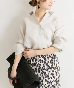 【新品・未使用】VERMEIL par ienaの麻BIGシャツのサムネイル