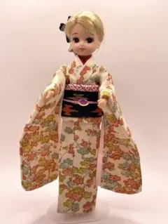 M362 リカちゃん着物　正絹振袖　金蘭帯セット