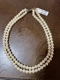 新品未使用★定価1000円 美品 パール風ダブルストランドネックレス