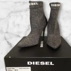 ディーゼル DIESEL ラメソックスブーツ ブラックマルチカラーブーティー24