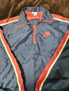 NIKE ハーフジップ ナイロンジャケット ネイビー レッドのサムネイル