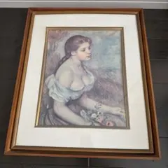 油絵８号保田三友紀の巨匠名画の模写、水浴びする少女 ヴィンテージゴールド額縁付き 油絵8号保田三友紀の巨匠名画の模写、水浴びする少女 ヴィンテージ