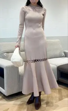 【美品】eimy istoire クロスストラップ マーメイド ニットワンピース