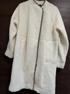 バナナリパブリックMサイズホワイト ボア ジップアップ ムートンコート