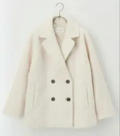 ハニーズ GLACIER アイボリー ポコポコPコート ダブルブレスト