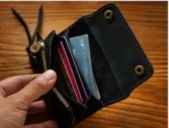 ウォレット メンズ 財布 黒 トラッカーウォレット 牛革 アメカジ ストリート