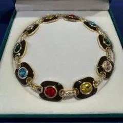 ヴィンテージ　デザイン　アクセサリー　ネックレス　カラフル　ストーン　大ぶり