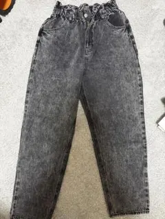 ハイウエスト ブラックデニム パンツ