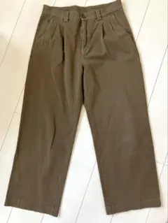MUJI 無印良品　タックワイドストレッチチノ　XL ブラウン