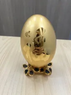 RISIS 金メッキ　台付　金の卵　置物※縁起物　オブジェ シンガポール土産※RISIS 金メッキ 台付 金の卵 置物※縁起物 オブジェ