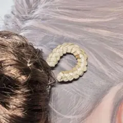 2way ラウハラ　両面編み　ヘアピック　かんざし　ハワイ　髪飾り　マイレ　レイのサムネイル