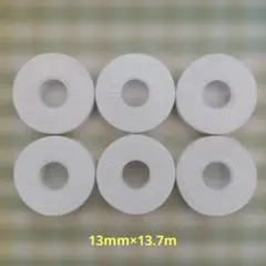 テーピングテープ13mm×13.7m(ホワイト布製非伸縮テープ・個包装)6巻