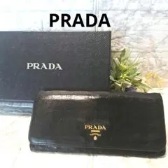 ✨️素敵✨️PRADA プラダ長財布 ブラック ゴールドロゴのサムネイル