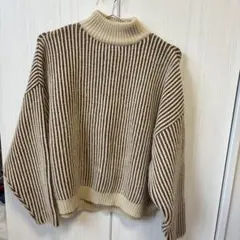 select MOCA セレクトモカ バイカラーリブ編みオーバーニット