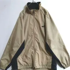 ★771　PUMA　ウインドブレーカー　L　黄土色紺　フルジップ　裏地薄フリース