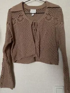 H&M ニットカーディガン　ピンクベージュ　レディース