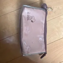 スヌーピー イラスト付きポーチ ピンク