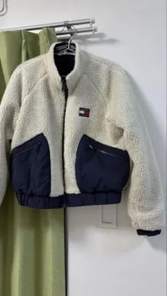 Tommy Hilfiger リバーシブルボアジャケット アイボリー/ネイビー