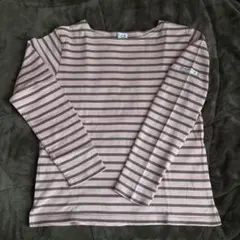 ベルメゾン ピンク✖️ブラウン ストライプ長袖Tシャツ Mのサムネイル