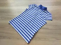 美品【RLXラルフローレン】ボーダー柄 半袖ゴルフポロシャツSロゴ入り