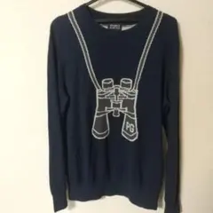 PG パーリーゲイツ 双眼鏡プリント ネイビーセーター