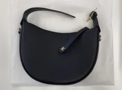 セリーヌルル風　ブラック ハーフムーン型ショルダーバッグ