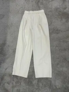 ユニクロ　タックワイドパンツ　ツータックワイドパンツ　xs クリーム