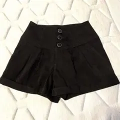 one way ハイウエストショートパンツ 黒