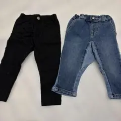 【2点セット】 ブリーズ ストレッチパンツ ブランシェス デニム90 ズボン