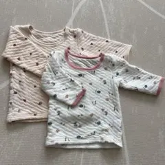 80cm 長袖肌着2枚セット キルト地