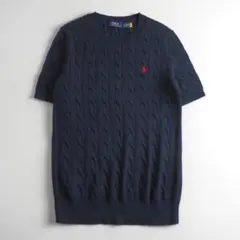 新品✨ Polo Ralph Lauren ケーブルニット 半袖 S ネイビー - メルカリ