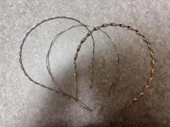 ゴールド系ツイストデザインヘアバンド3個セット