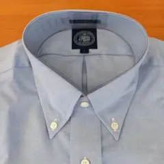 Jプレス　 ボタンダウン長袖　ピンOX 綿100% ドレスシャツ　L サックス