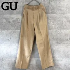GU タックワイドパンツ ベージュ Sサイズ　444