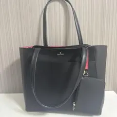 マリークワント MARY QUANT トートバッグ 黒 ピンク