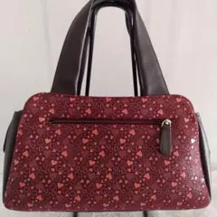 印傳屋　限定品　ハート柄　鹿革　漆塗り　ハンドバッグ　手提げ