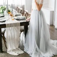 人気新品、ふわふわトレーンスカート、チュール7段，色変更無