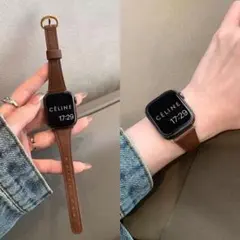 Apple Watchバンド　レザーバンド　ブラウン　レディース