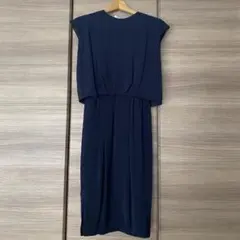 nano universe ネイビー フレアスリーブ ワンピース