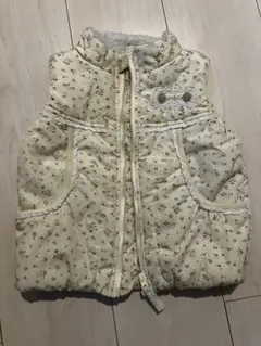 花柄中綿ベスト クリーム色