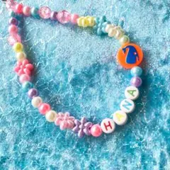 no.21 ビーズストラップ HANA はな ビーズキーホルダー