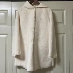 試着のみ　フード付きファーコート コート サマンサモスモス SM2 白　ウール混