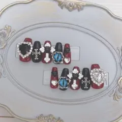 【現品】❤︎ネイルチップ 地雷系 サブカル y2k 量産型 ガーリー 韓国系❤︎